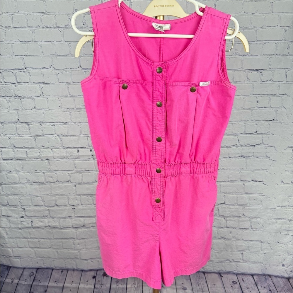 Vintage 1980's Pink Jumpsuit by Dreams size Medium cute button snaps and pockets
